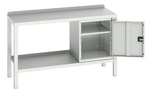 Verso Welded Work Benches for production areas Verso 1500x910 Static Work Bench S 1 x Cupboard